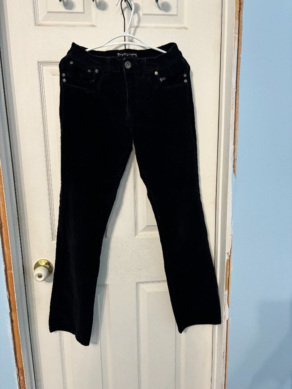 ROADRUNNER BLACK CORDUROY JEANS , SIZE 8